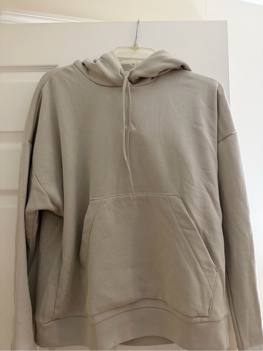 adidas Beige Oversized Hoodie with Subtle Logo